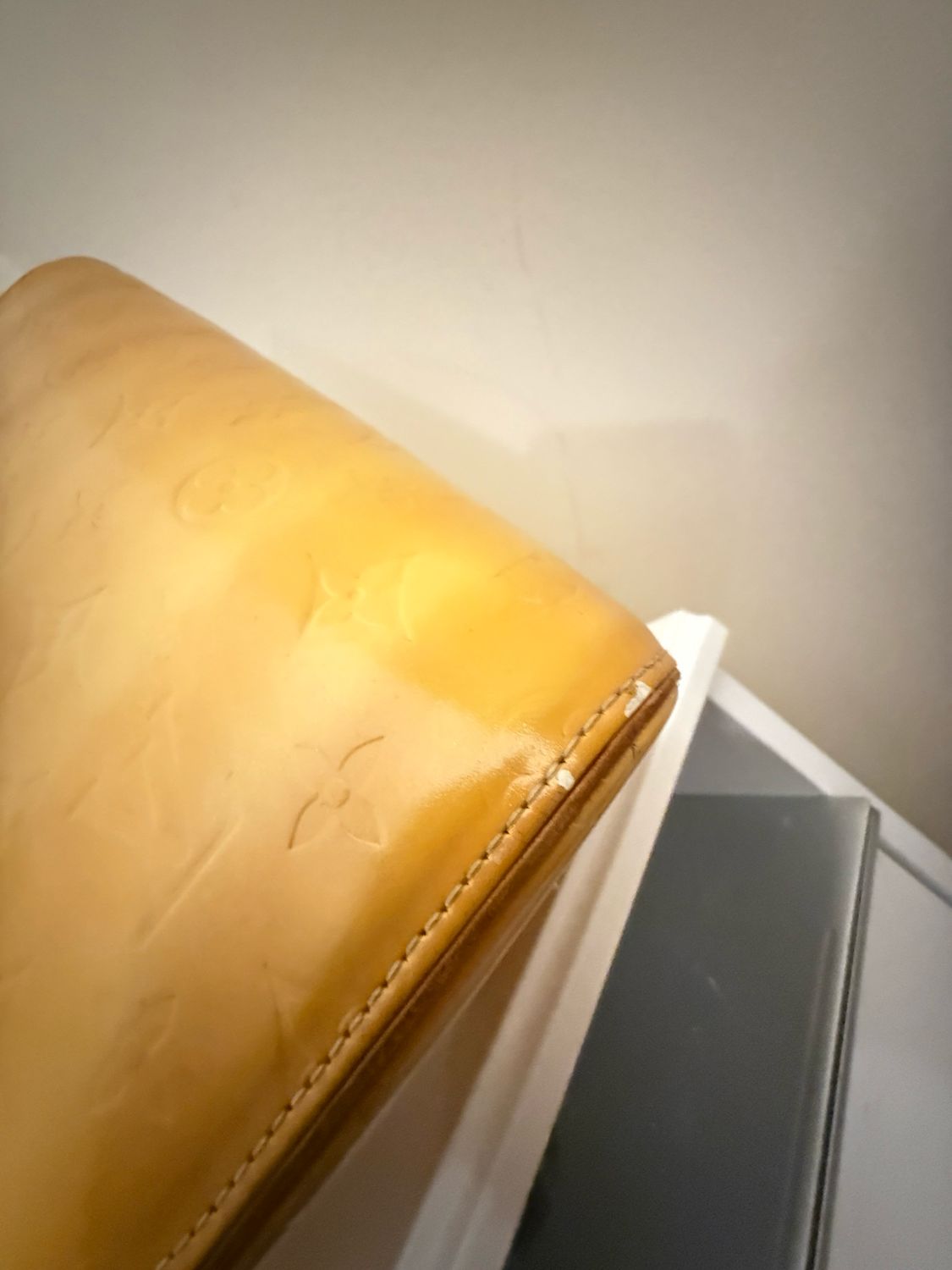 Louis Vuitton Yellow Monogram Vernis Houston Tote Leather Bag