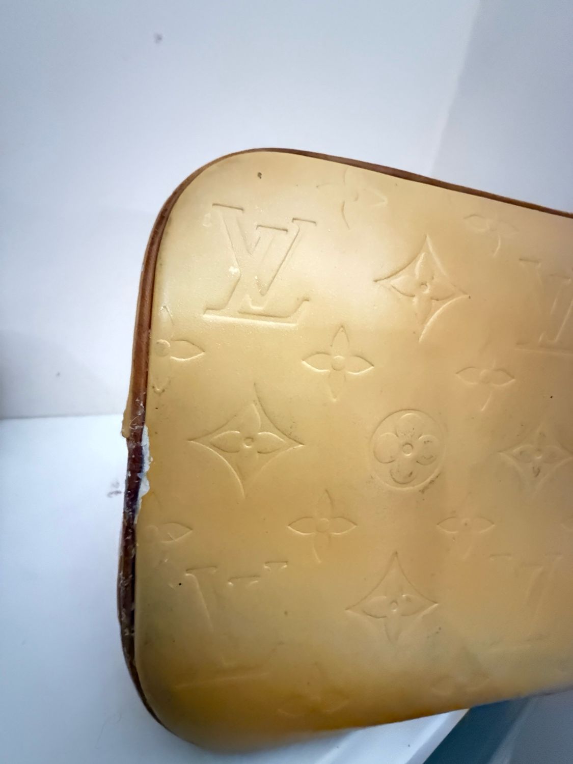 Louis Vuitton Yellow Monogram Vernis Houston Tote Leather Bag