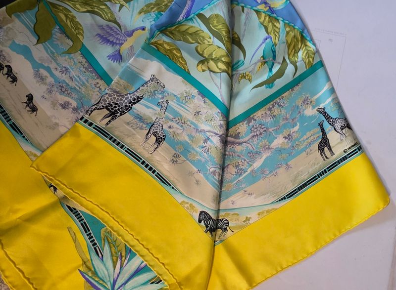 Vintage Hermès Silk Scarf Tropiques  90cm