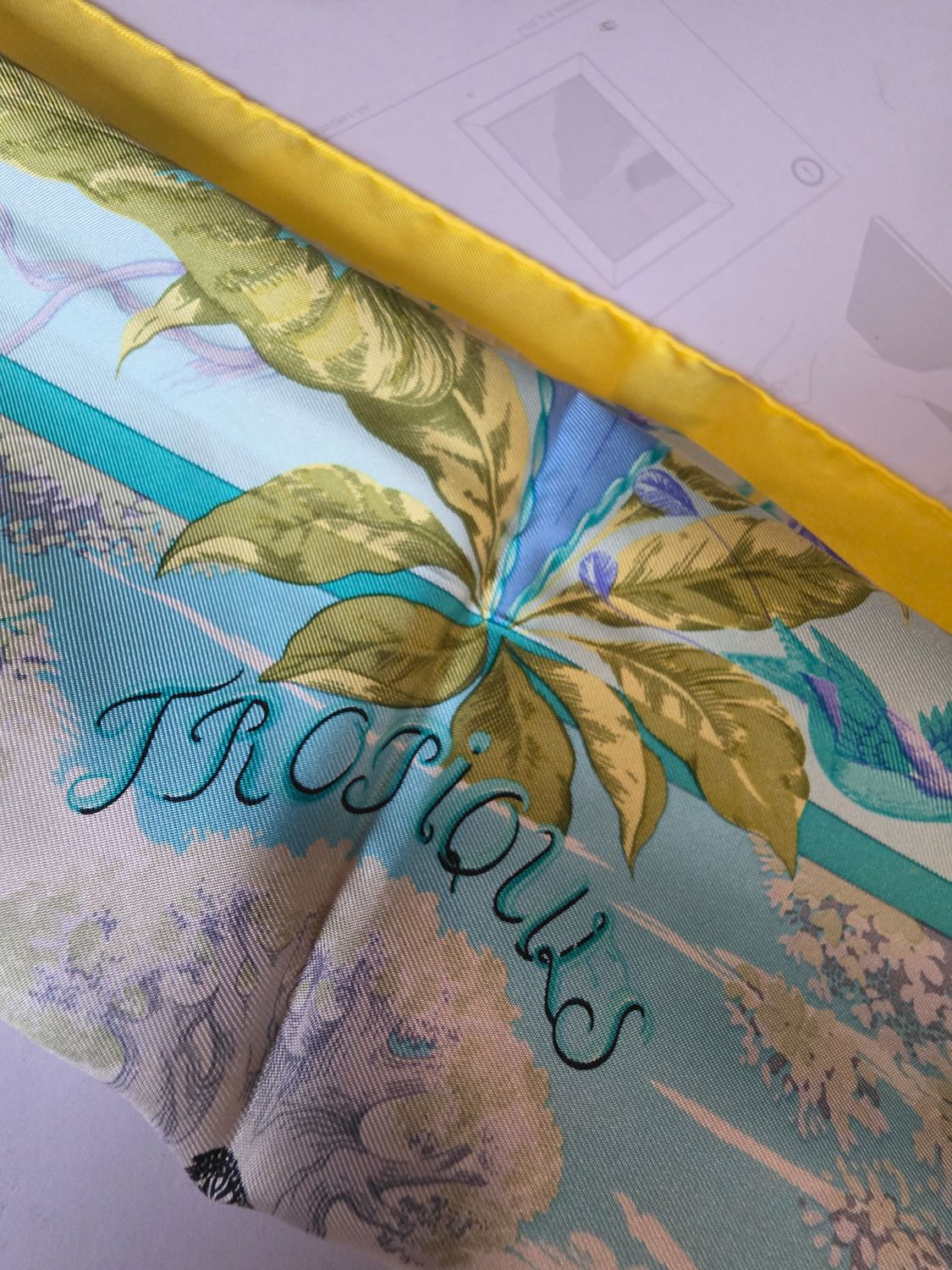 Vintage Hermès Silk Scarf Tropiques  90cm