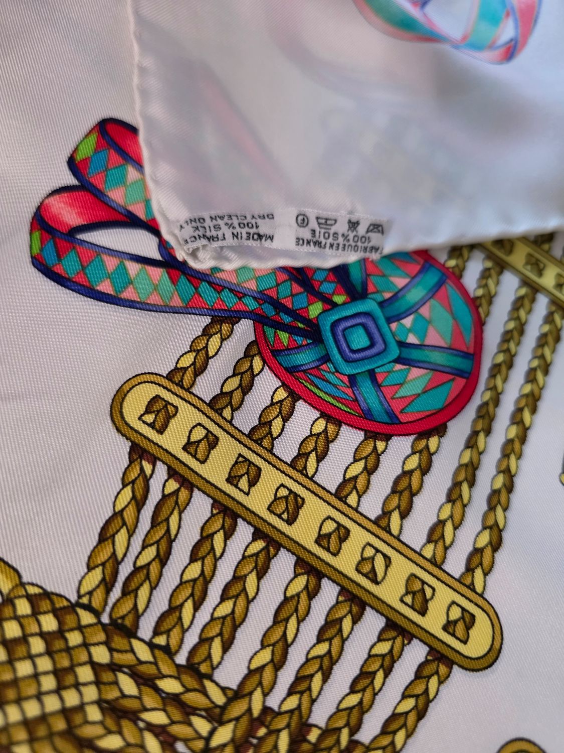 Hermes Silk Scarf Les Rubans Du Cheval 90cm