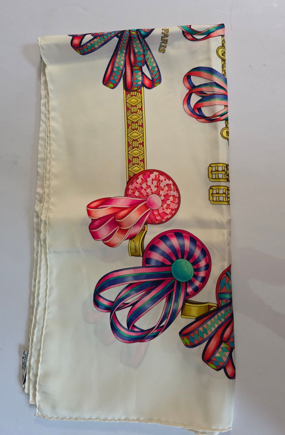 Hermes Silk Scarf Les Rubans Du Cheval 90cm