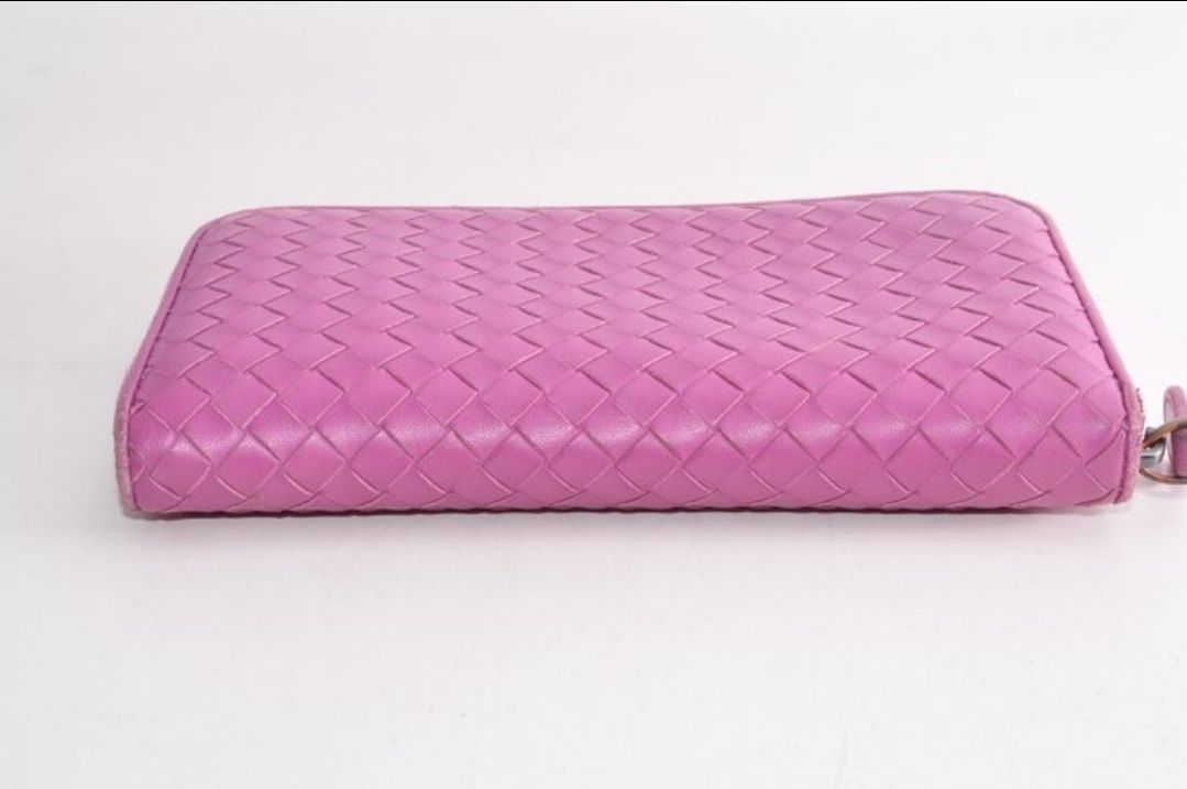 Bottega Veneta Pink Zip Around Intracato Wallet