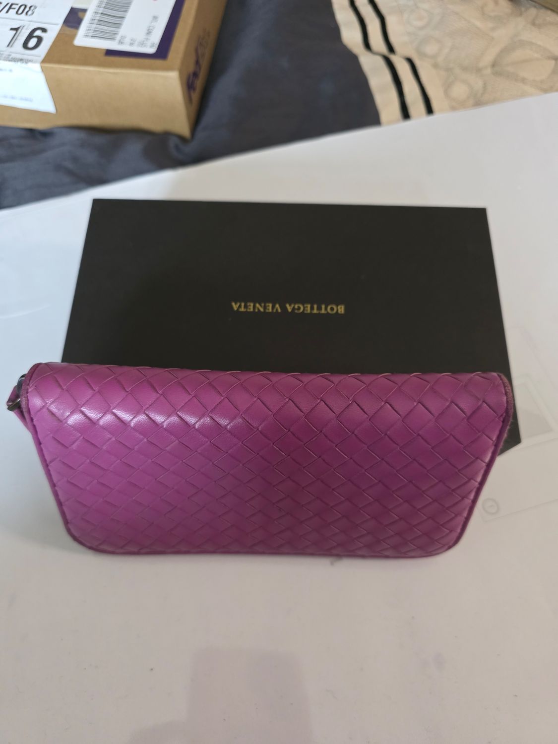 Bottega Veneta Pink Zip Around Intracato Wallet