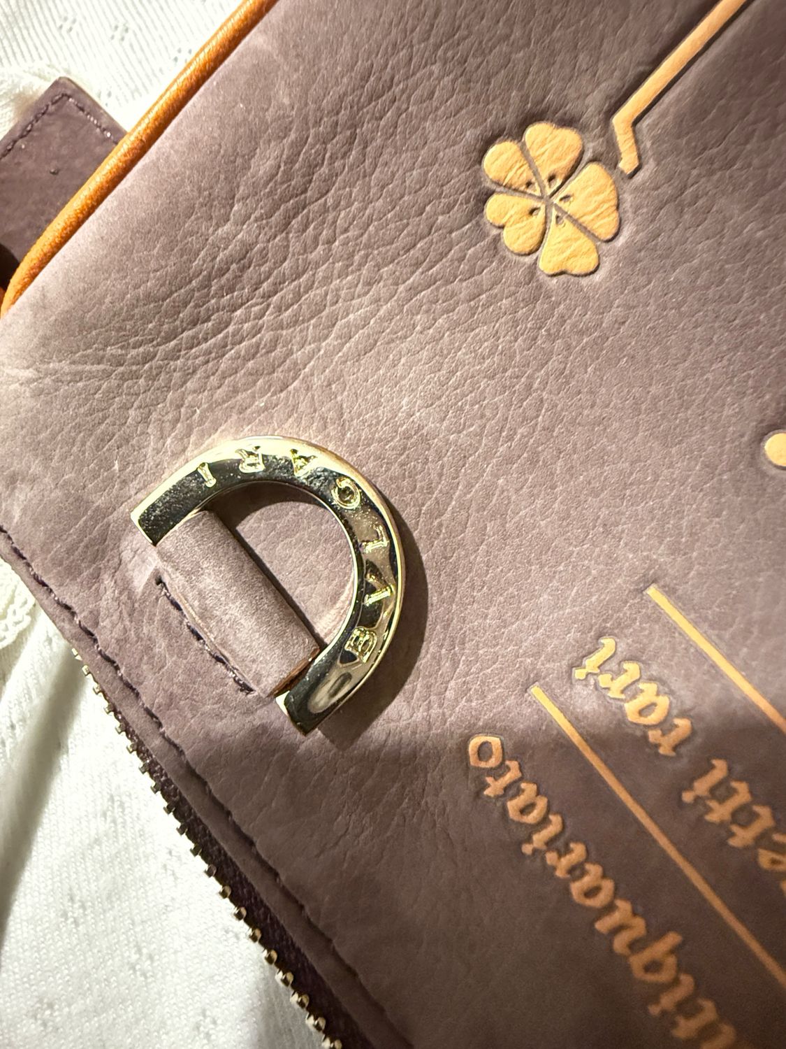 Bvlgari Slogan-debossed Shoulder Bag In Purple