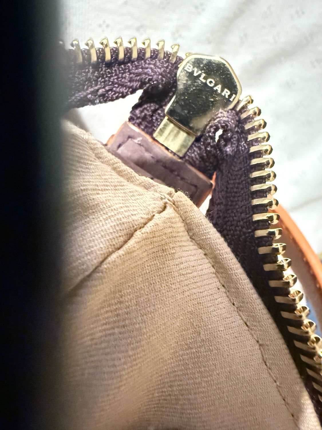 Bvlgari Slogan-debossed Shoulder Bag In Purple