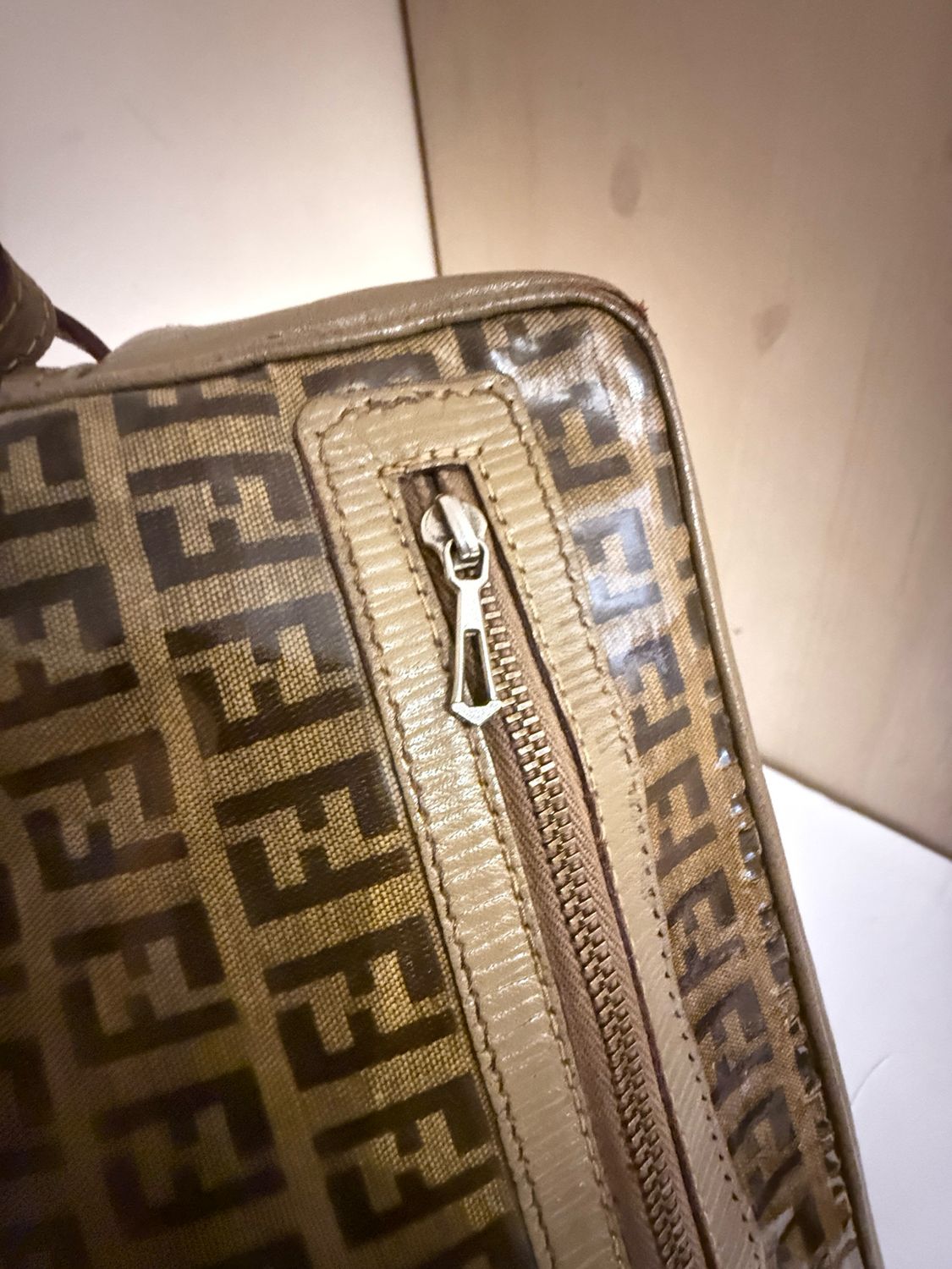 Fendi PVC Zucca Crossbody Bag Brown