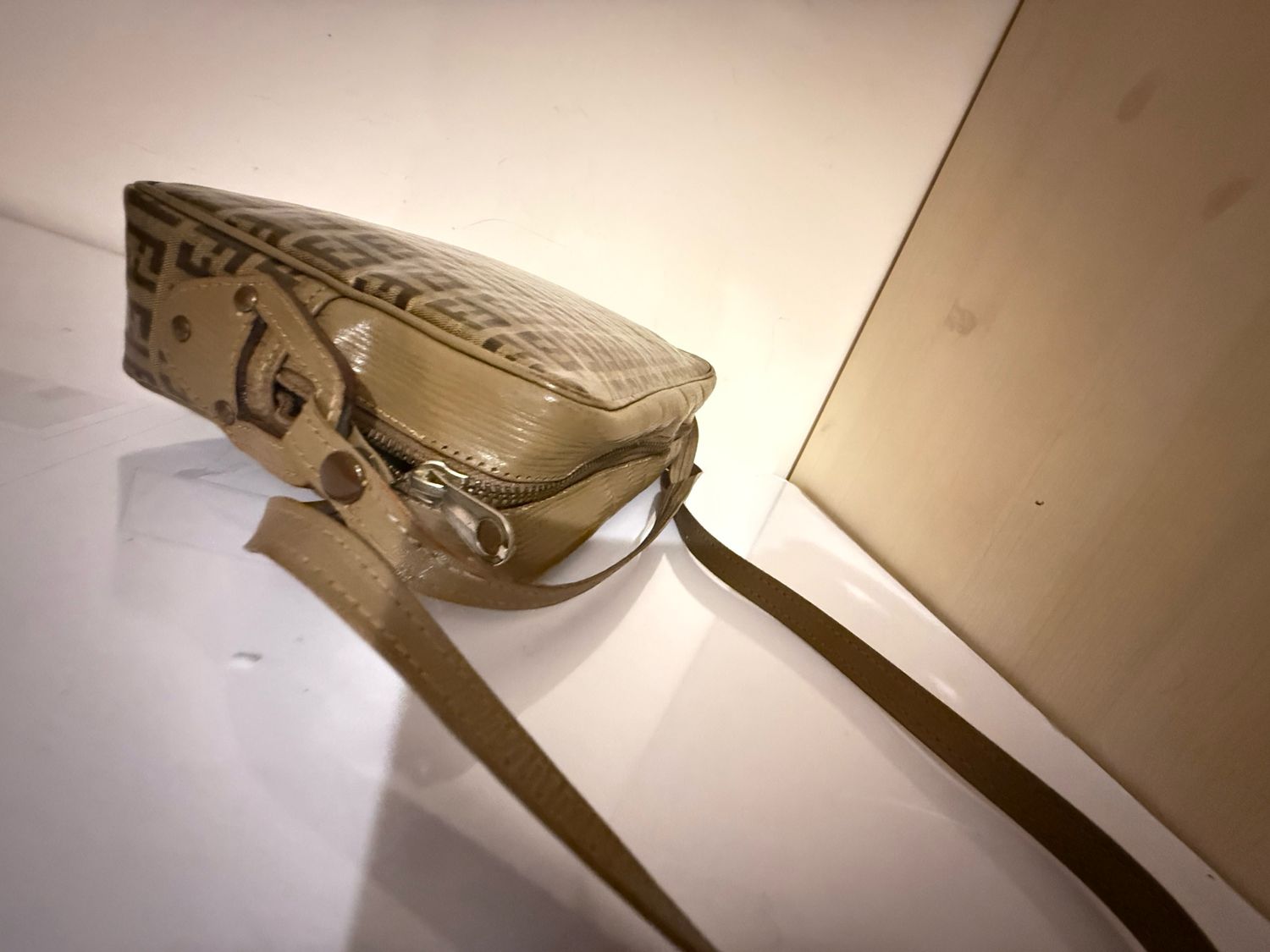 Fendi PVC Zucca Crossbody Bag Brown