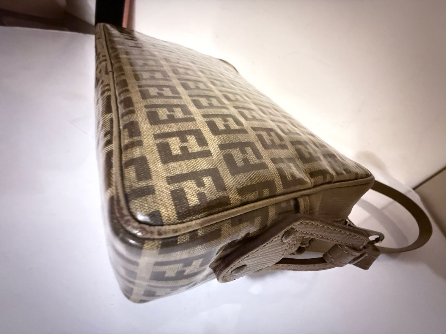 Fendi PVC Zucca Crossbody Bag Brown