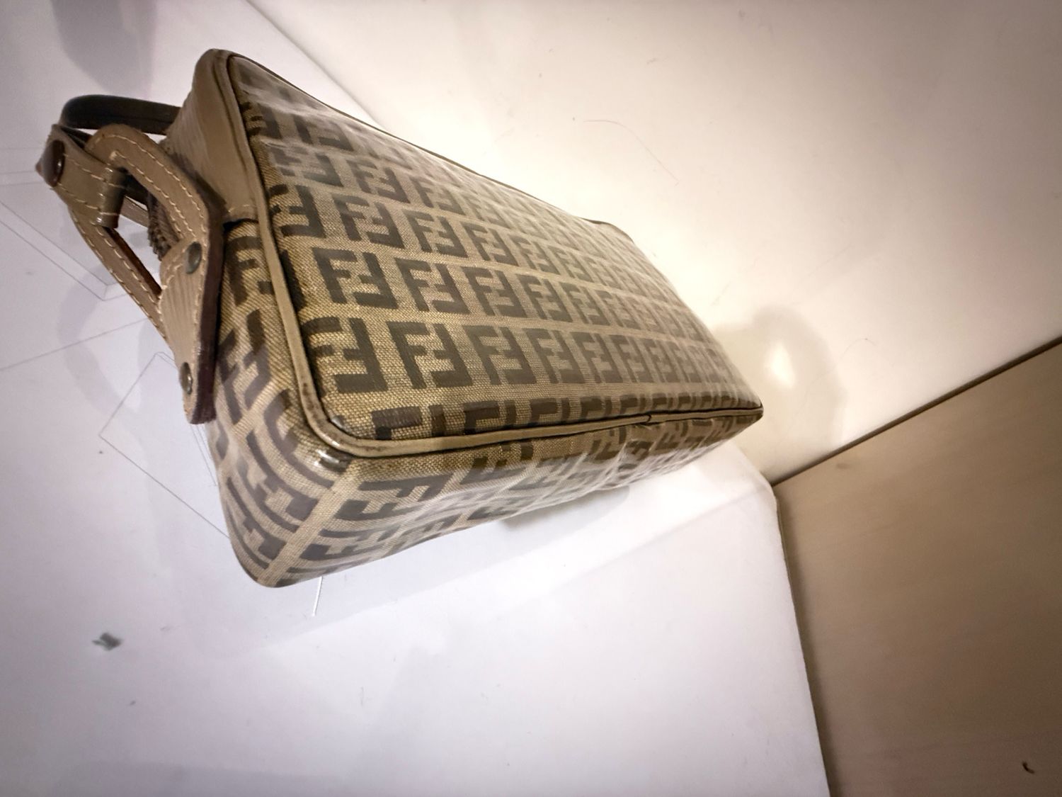 Fendi PVC Zucca Crossbody Bag Brown