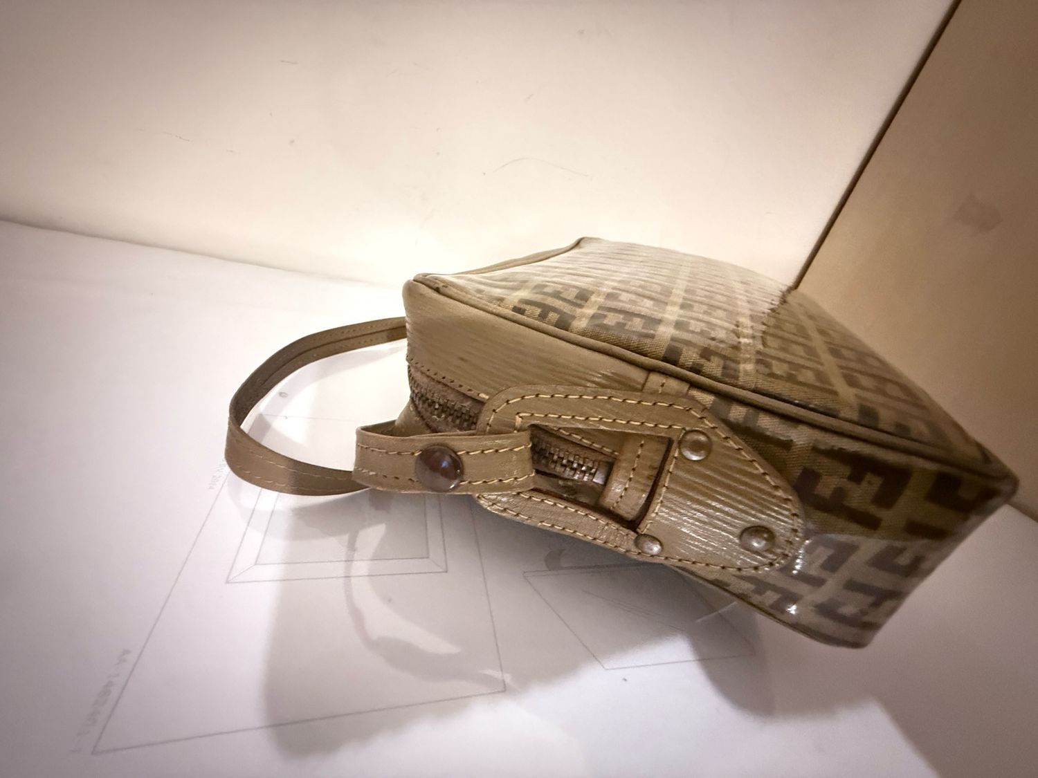 Fendi PVC Zucca Crossbody Bag Brown