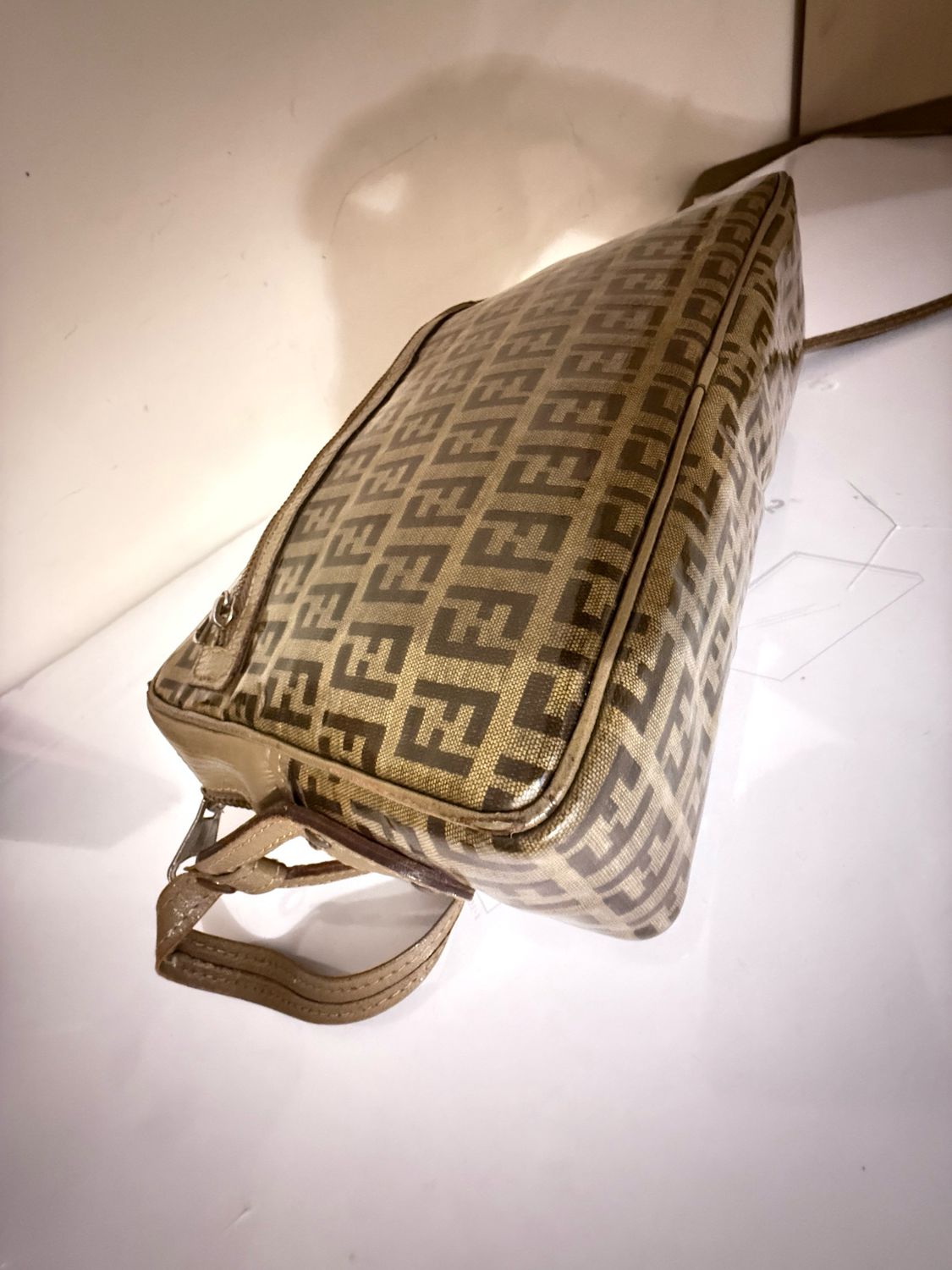 Fendi PVC Zucca Crossbody Bag Brown