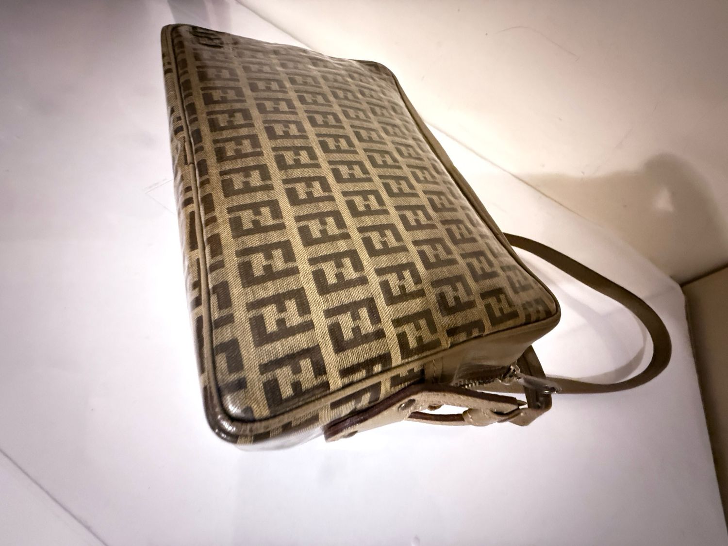 Fendi PVC Zucca Crossbody Bag Brown