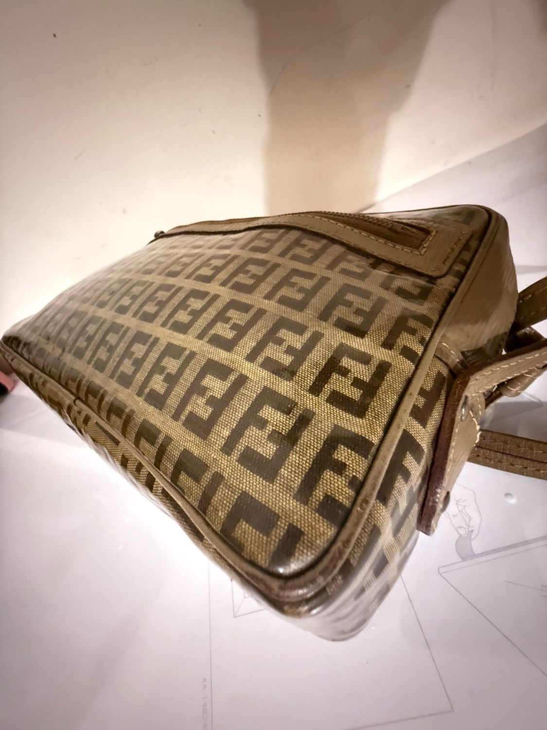 Fendi PVC Zucca Crossbody Bag Brown