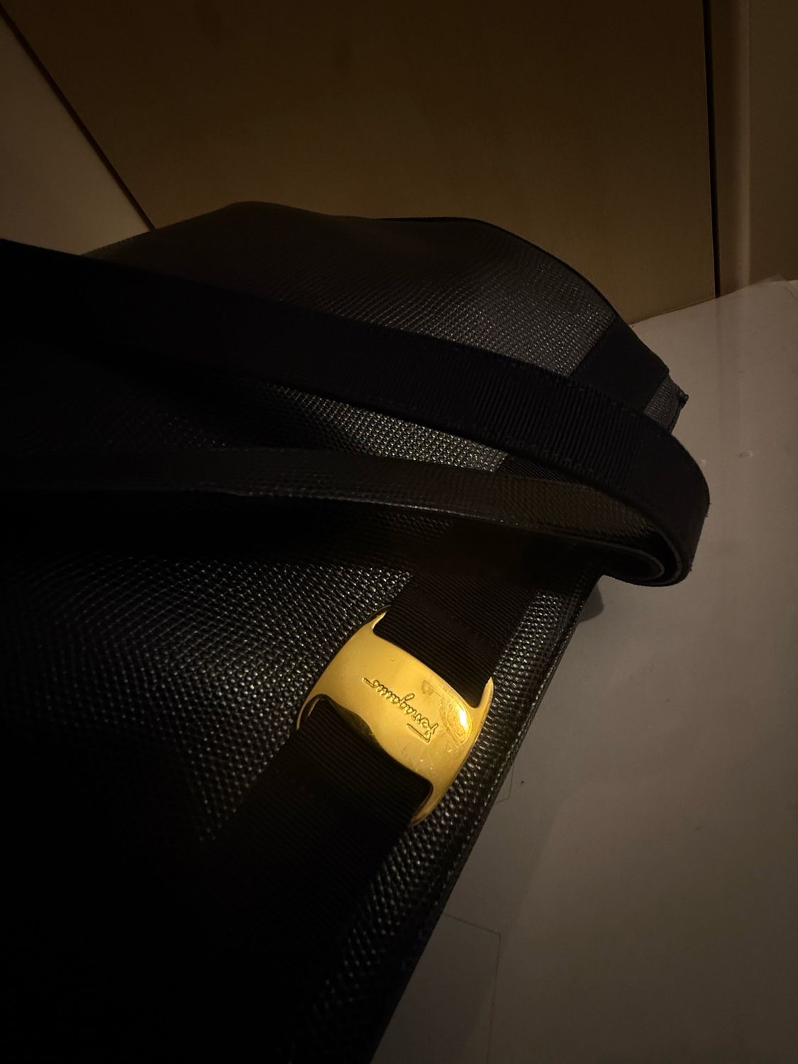 Salvatore Ferragamo Vala Shoulder / Tote Bag Leather Blue