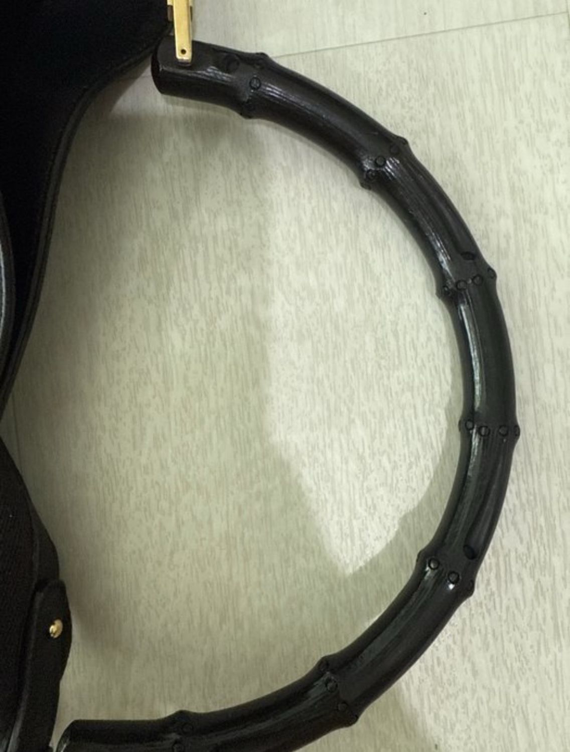 Gucci Leather Bamboo Tote and Shoulder Bag Black / Brown