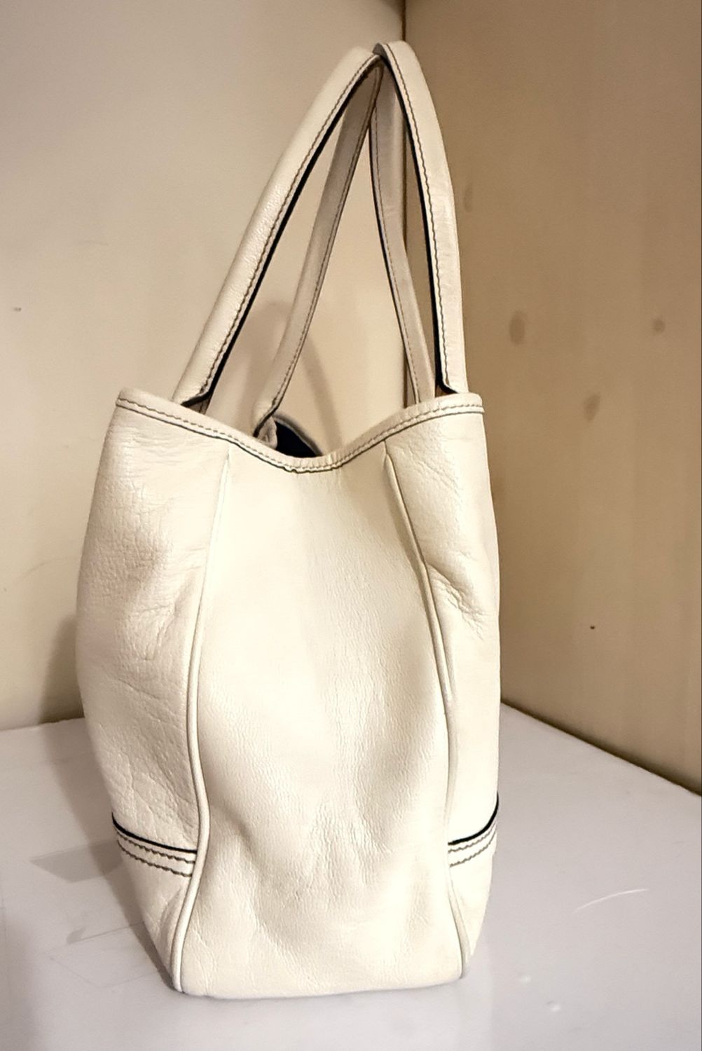 Gucci White Leather Princy Tote