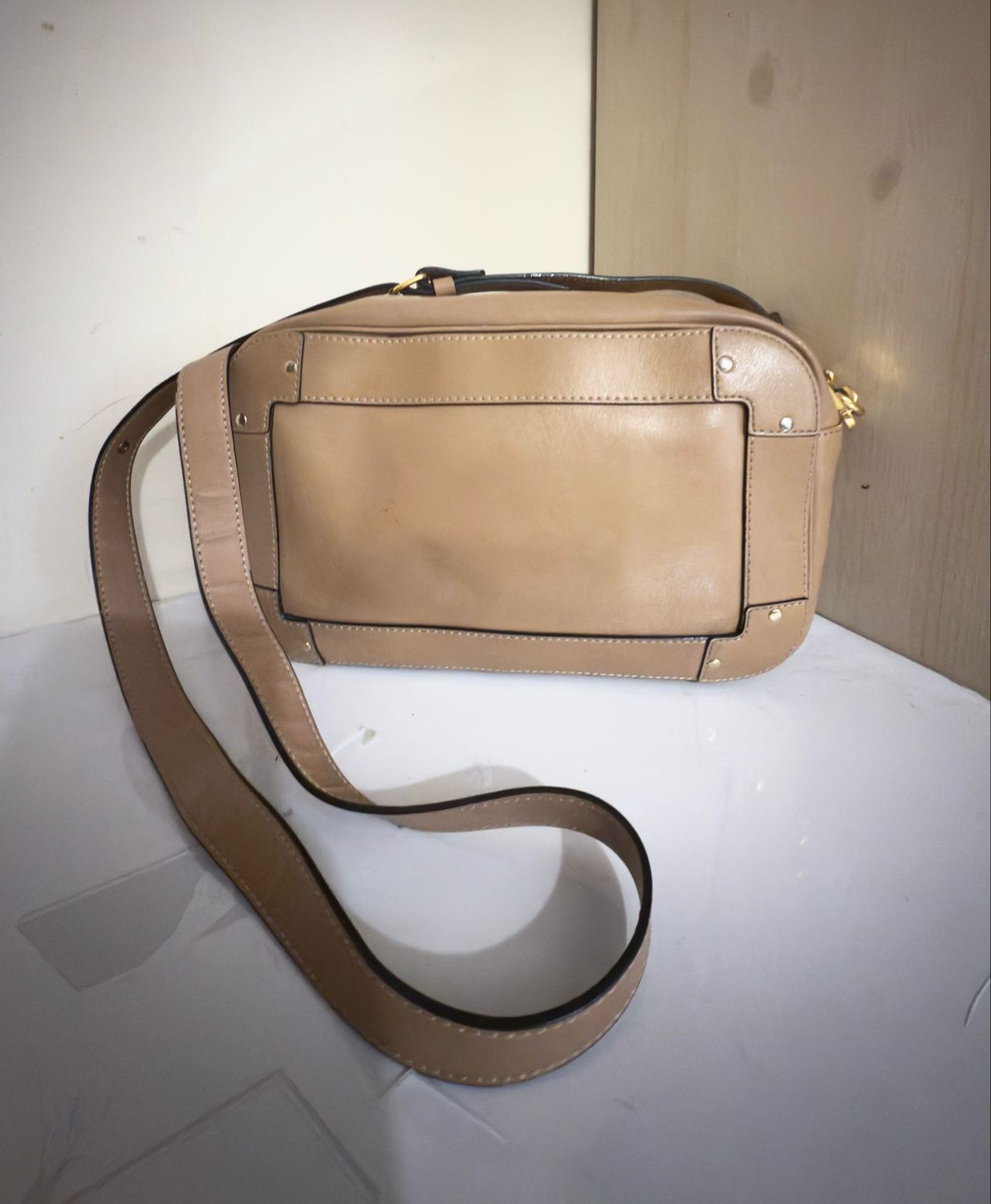 Chloè Eden Leather Camera Bag w/ Strap and Hassle Beige