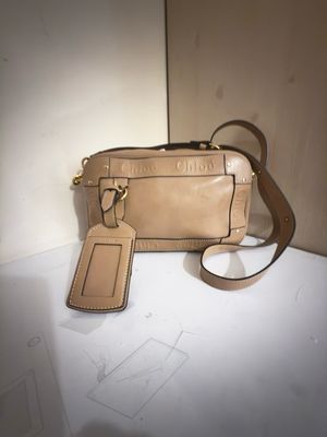 Chloè Eden Leather Camera Bag w/ Strap and Hassle Beige