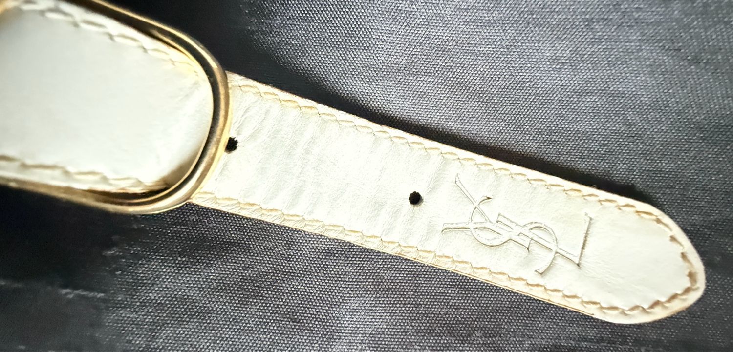 YSLmessenger leather Bag White