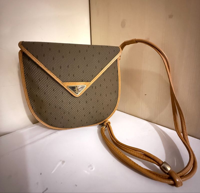 Yves Saint Laurent Satchel khaki/leather bag