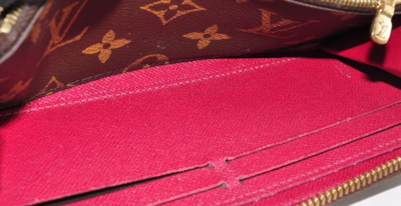 Louis Vuitton Clemence Monogram Zip Around Long Wallet Monogram fuschia interior 