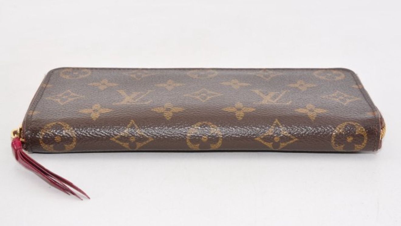 Louis Vuitton Clemence Monogram Zip Around Long Wallet Monogram fuschia interior 