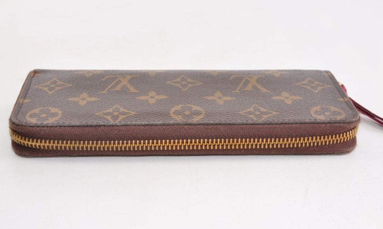 Louis Vuitton Clemence Monogram Zip Around Long Wallet Monogram fuschia interior 