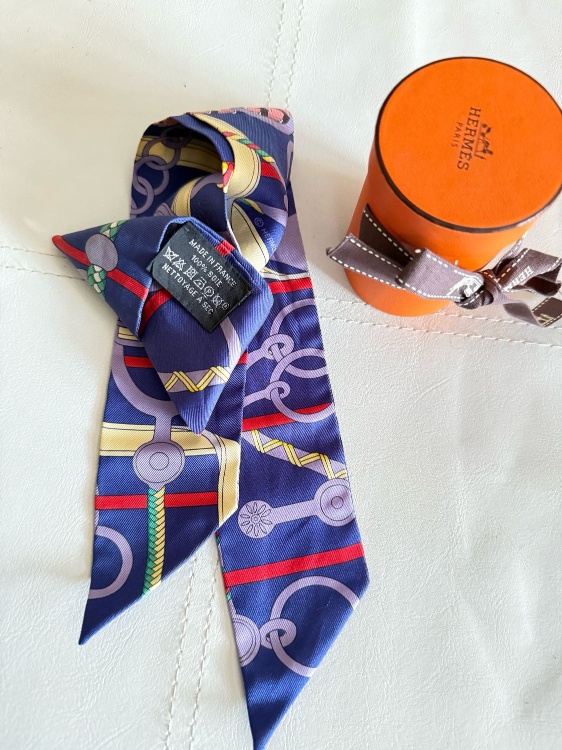 Hermès Panoplie Equestre Blue Silk Twilly