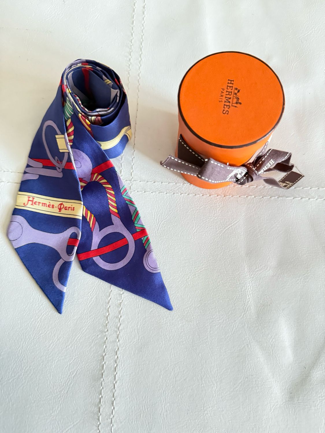 Hermès Panoplie Equestre Blue Silk Twilly