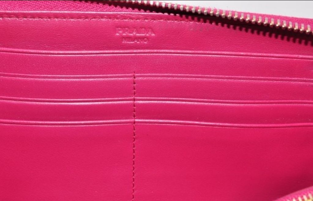 Prada Zip-Around Wallet in Pink Nylon &amp; Leather