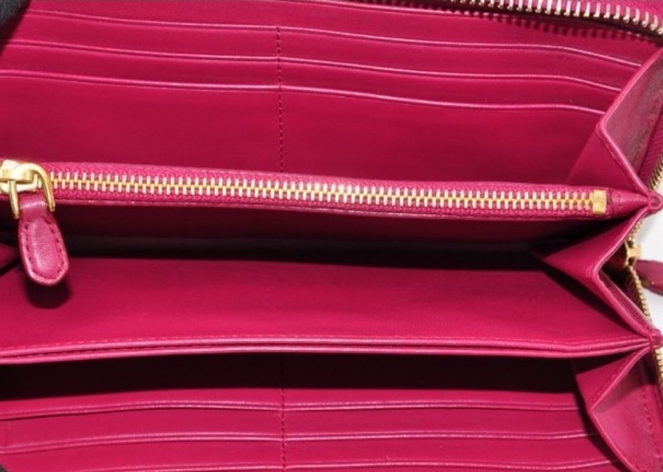 Prada Zip-Around Wallet in Pink Nylon &amp; Leather