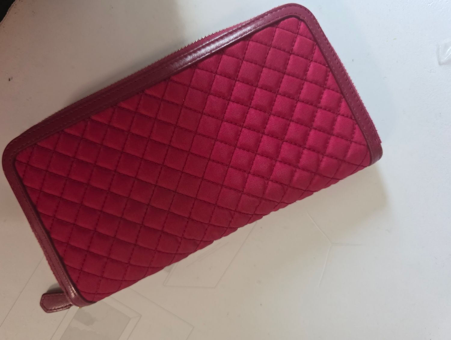 Prada Zip-Around Wallet in Pink Nylon &amp; Leather