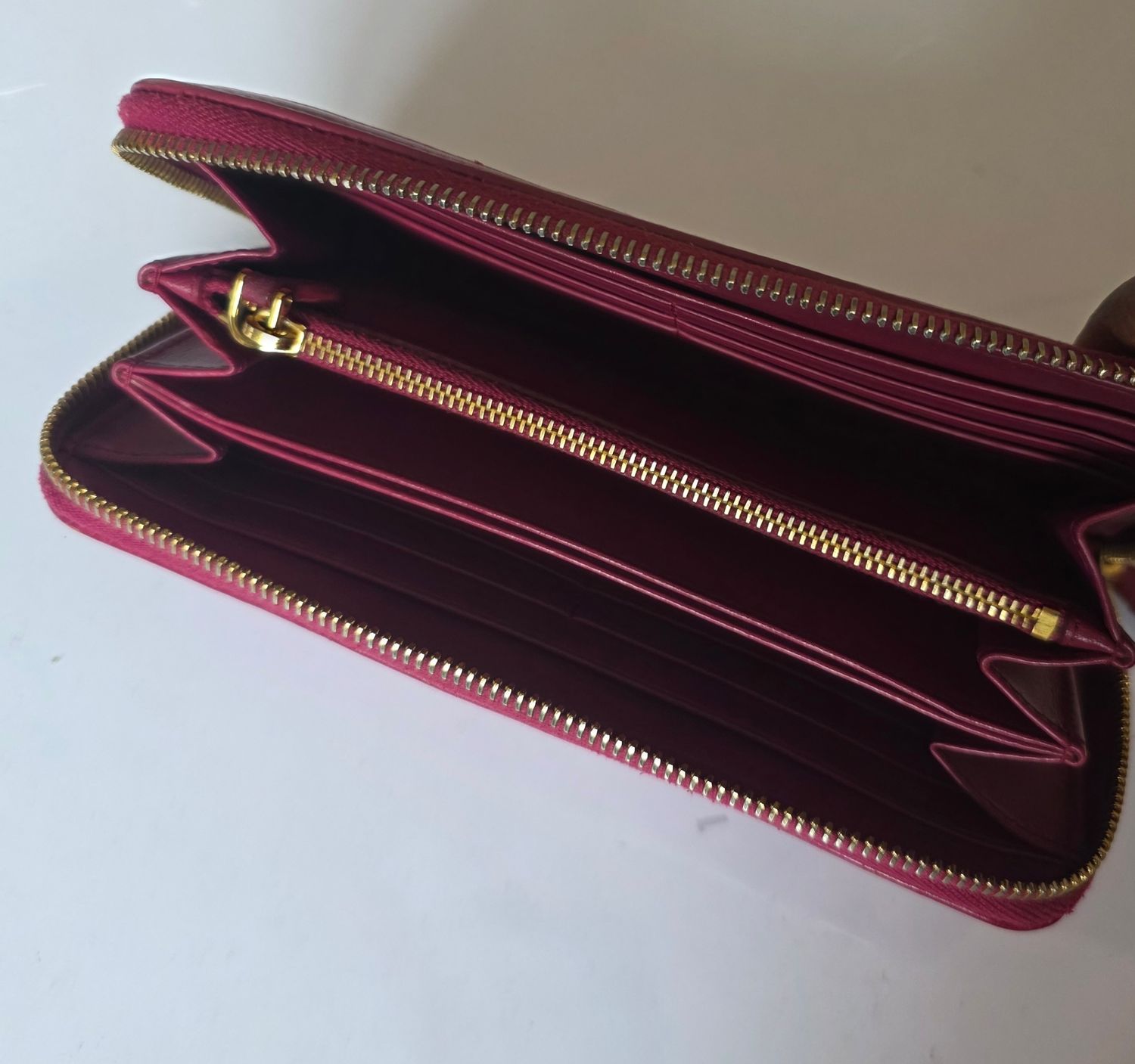 Prada Zip-Around Wallet in Pink Nylon &amp; Leather