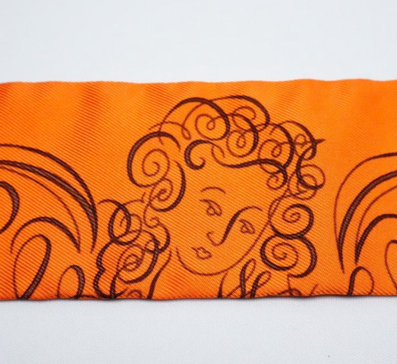 Hermès Exercices pour Former la Main Silk Twilly Scarf Orange