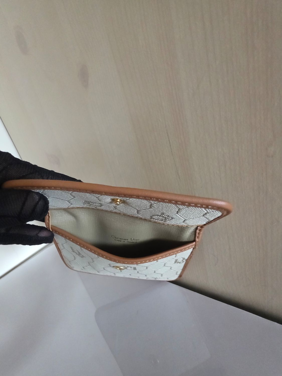 Christian Dior crossbody bi compartment Beige