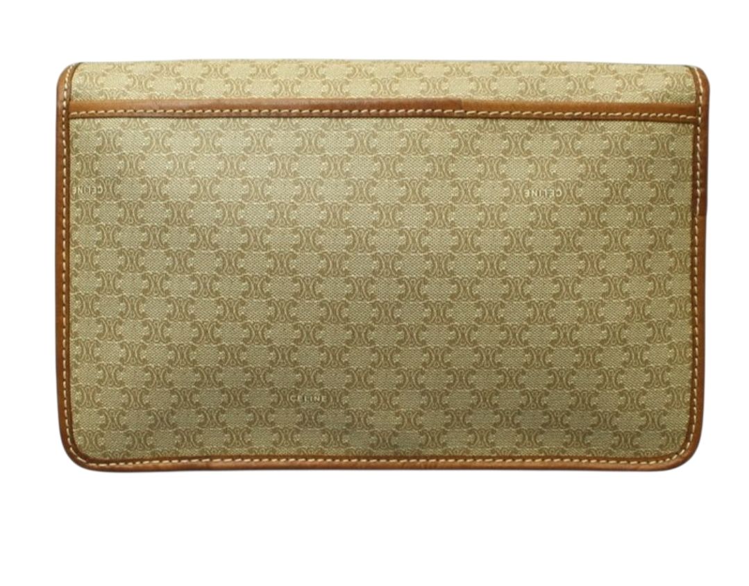 Vintage Celine Triomphe clutch bag  Beige/camel
