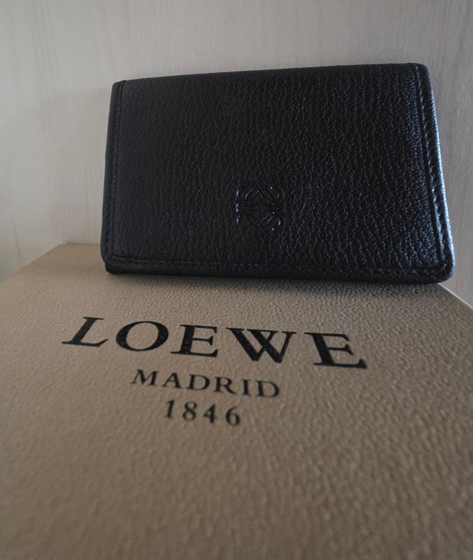 Loewe leather wallet   black 