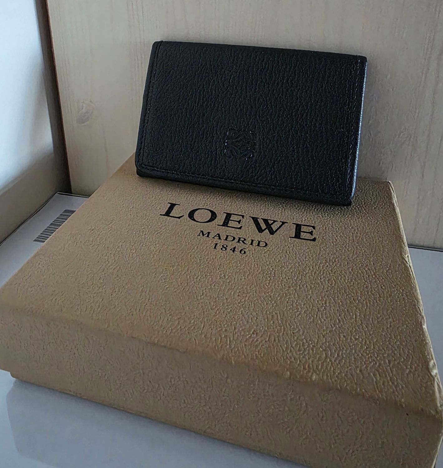 Loewe leather wallet   black 
