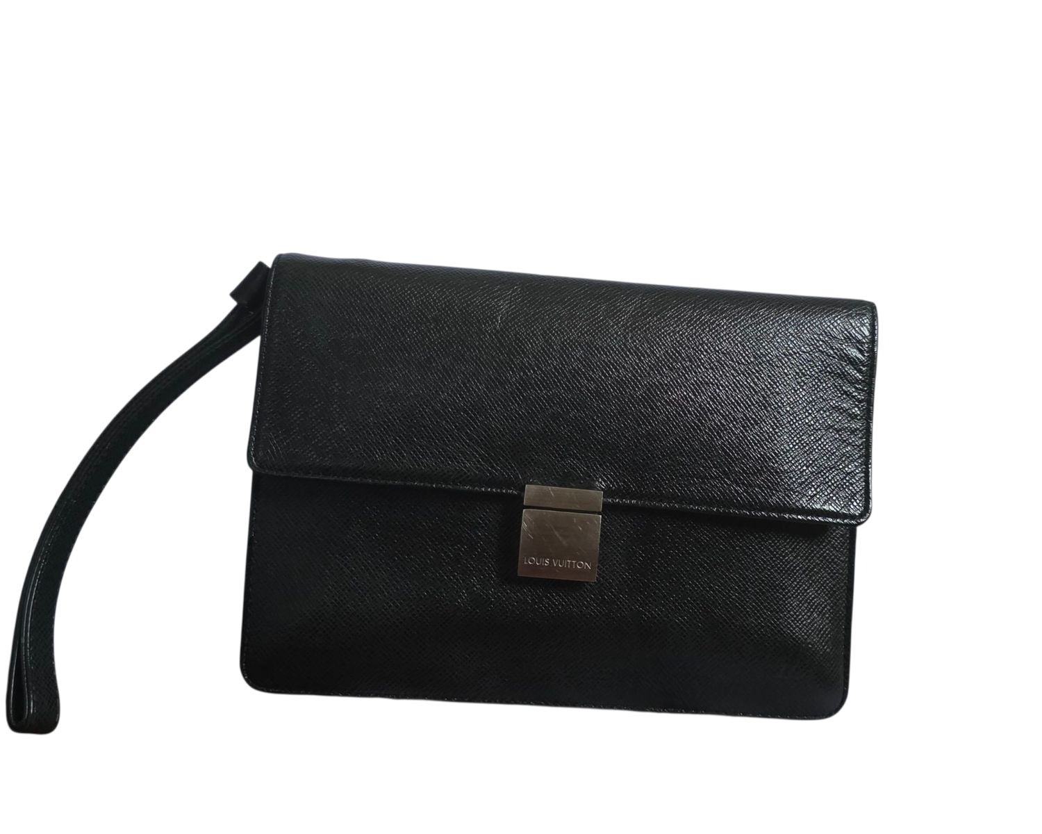 Louis Vuitton Black Taiga Selenga Clutch Bag 
