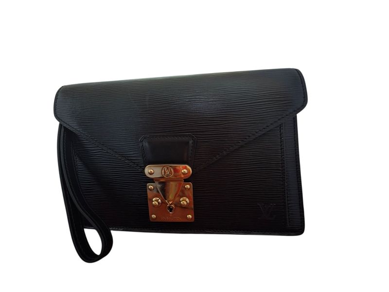 Louis Vuitton Black Serie Dragonne Clutch Epi leather bag