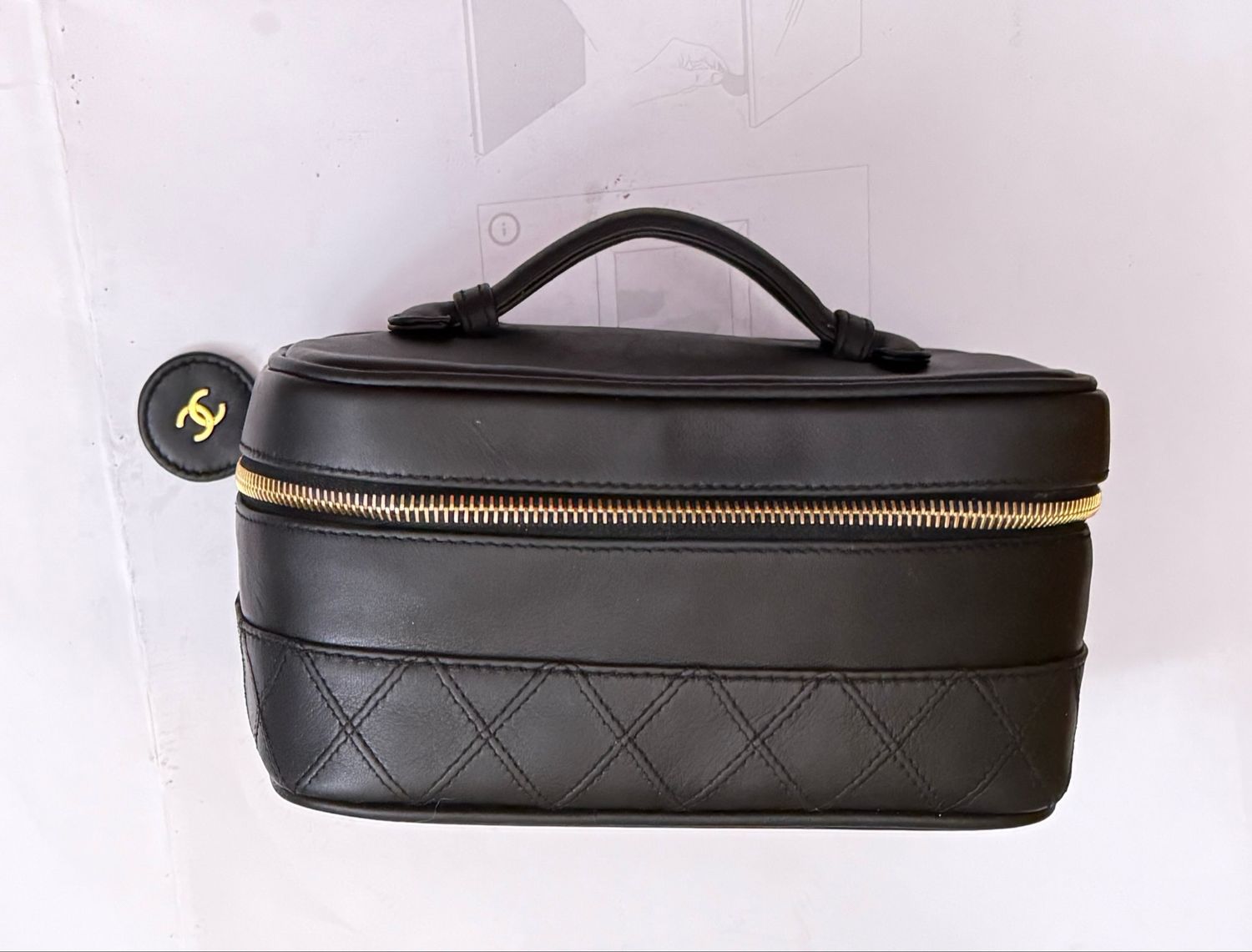 Chanel Bicolore vanity case lambskin leather