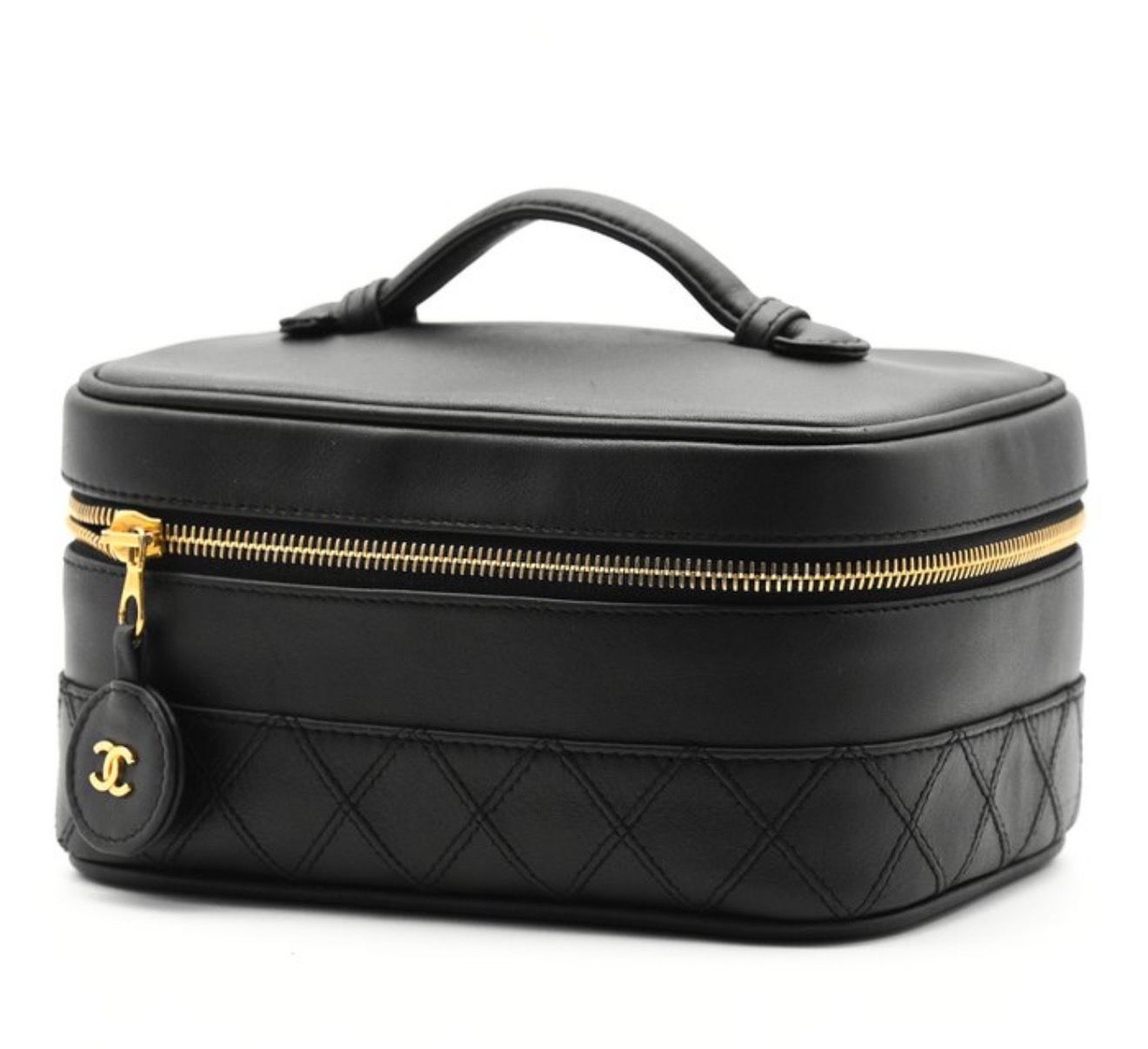 Chanel Bicolore vanity case lambskin leather