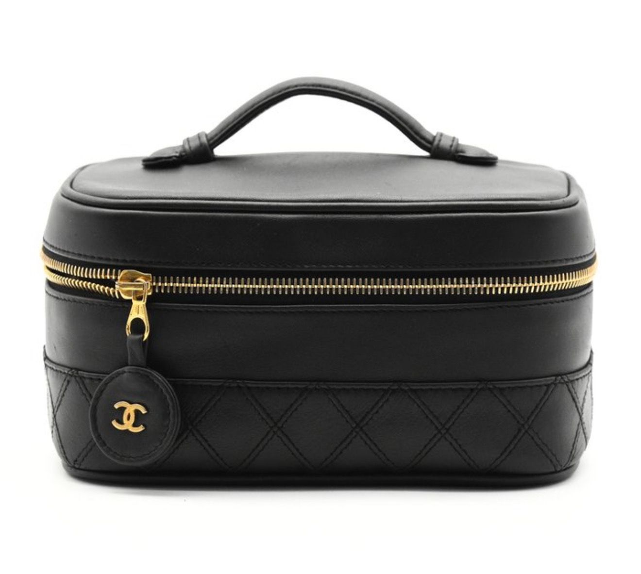 Chanel Bicolore vanity case lambskin leather
