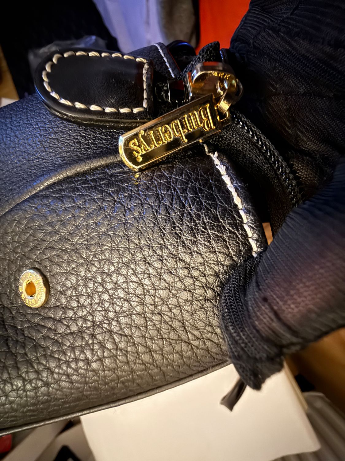 Burberry work Tote  bag Nova check leather black