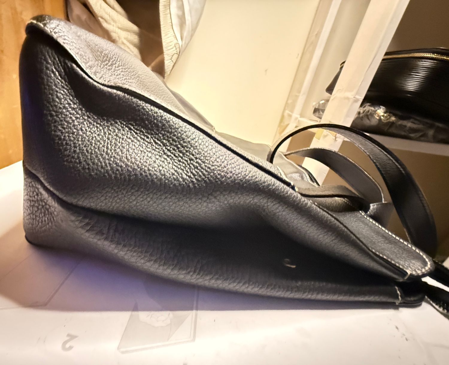 Burberry work Tote  bag Nova check leather black