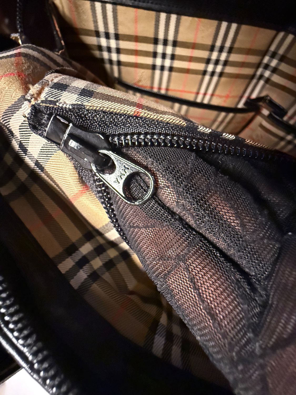 Burberry work Tote  bag Nova check leather black