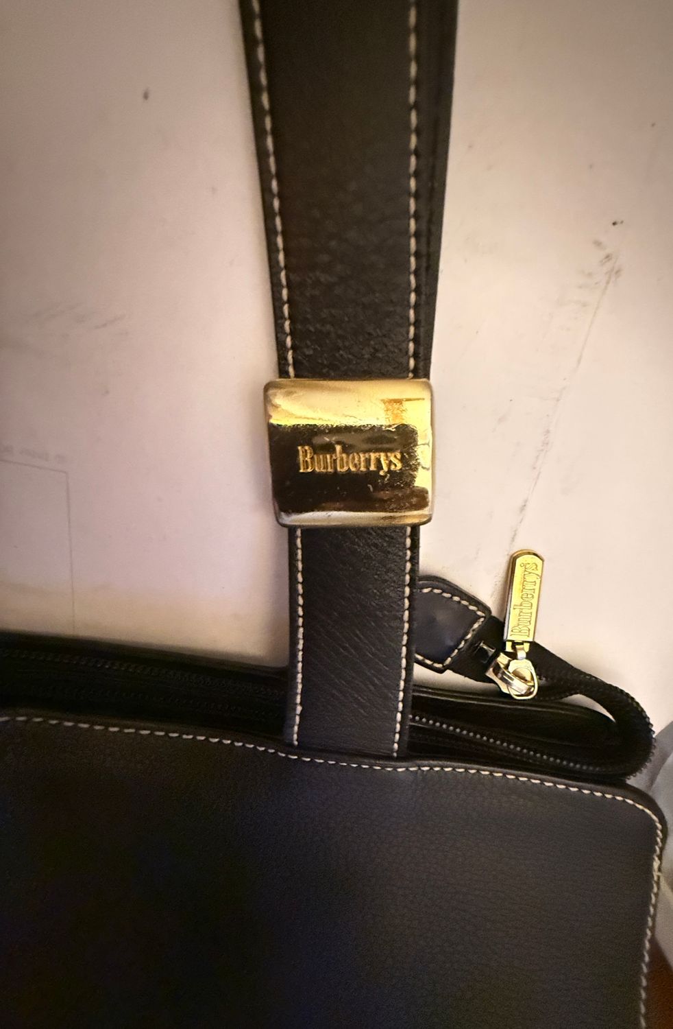 Burberry work Tote  bag Nova check leather black