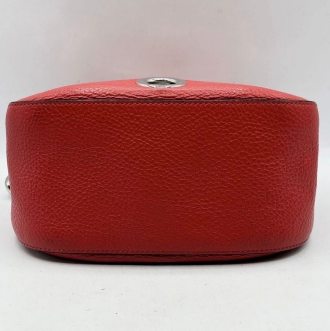Prada Red Leather Grommet/eyelet  Shoulder Bag VIT.DAINO 