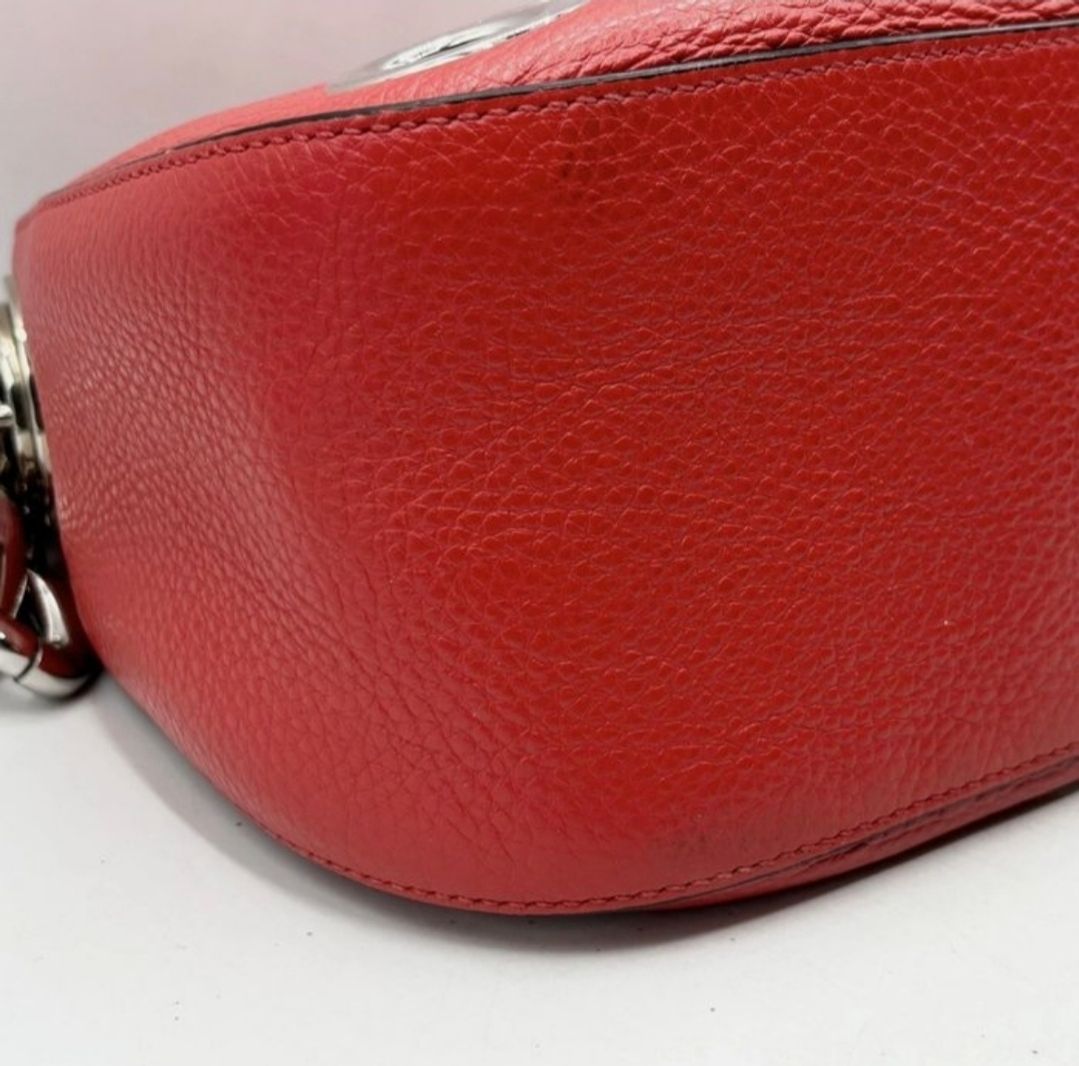 Prada Red Leather Grommet/eyelet  Shoulder Bag VIT.DAINO 